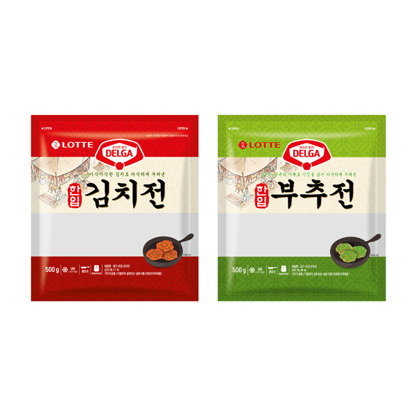 [해피] 델가 한입 김치전 500g + 부추전 500g